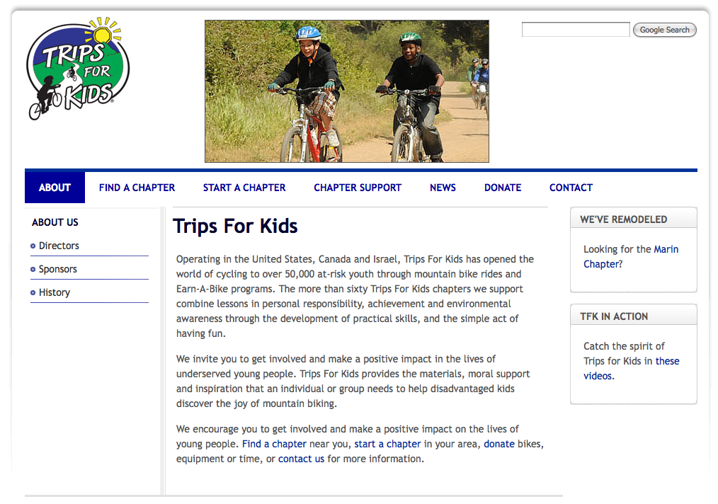 Link to Trips For Kids National Site
