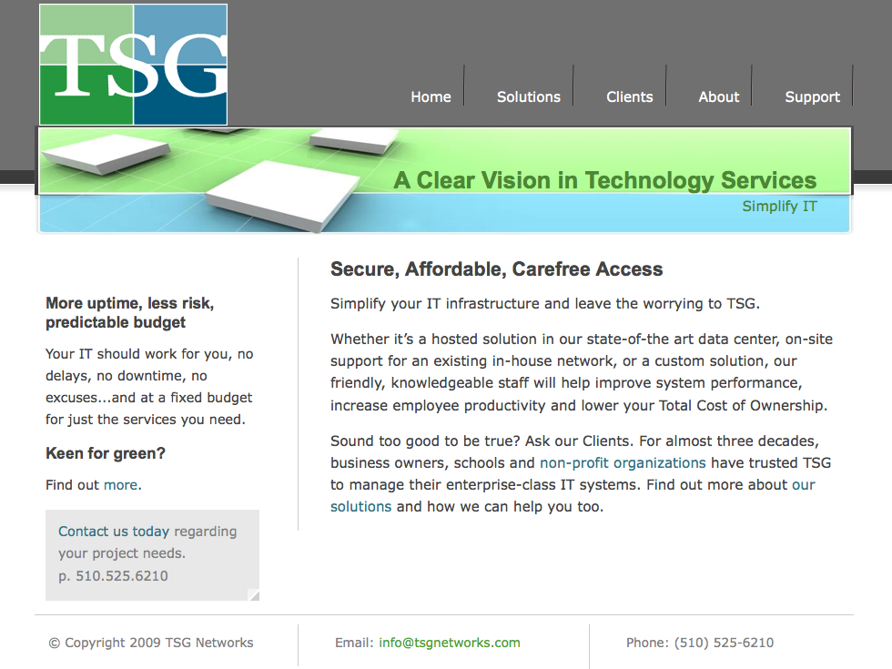 TSG Networks Website Redesign